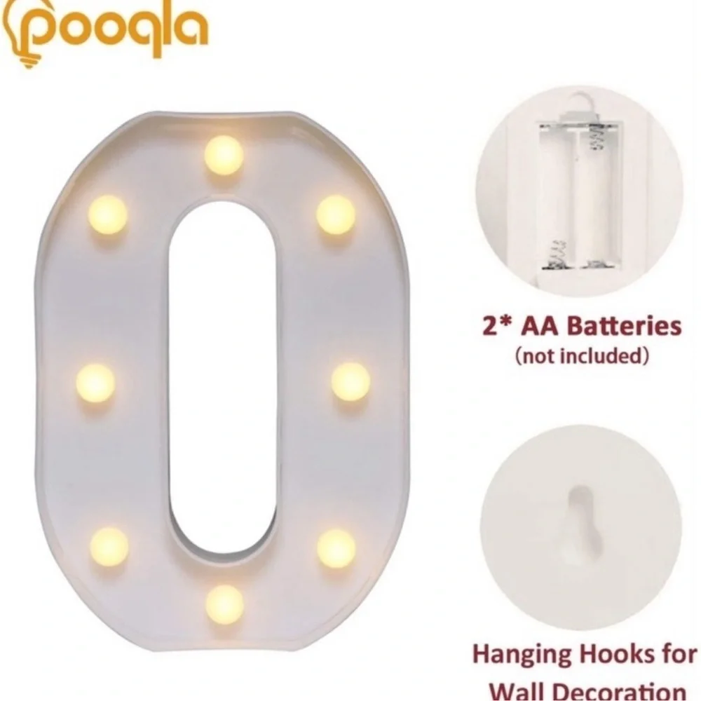 LED Marquee Letter Lights Sign, Light Up Alphabet Letter O for Decor